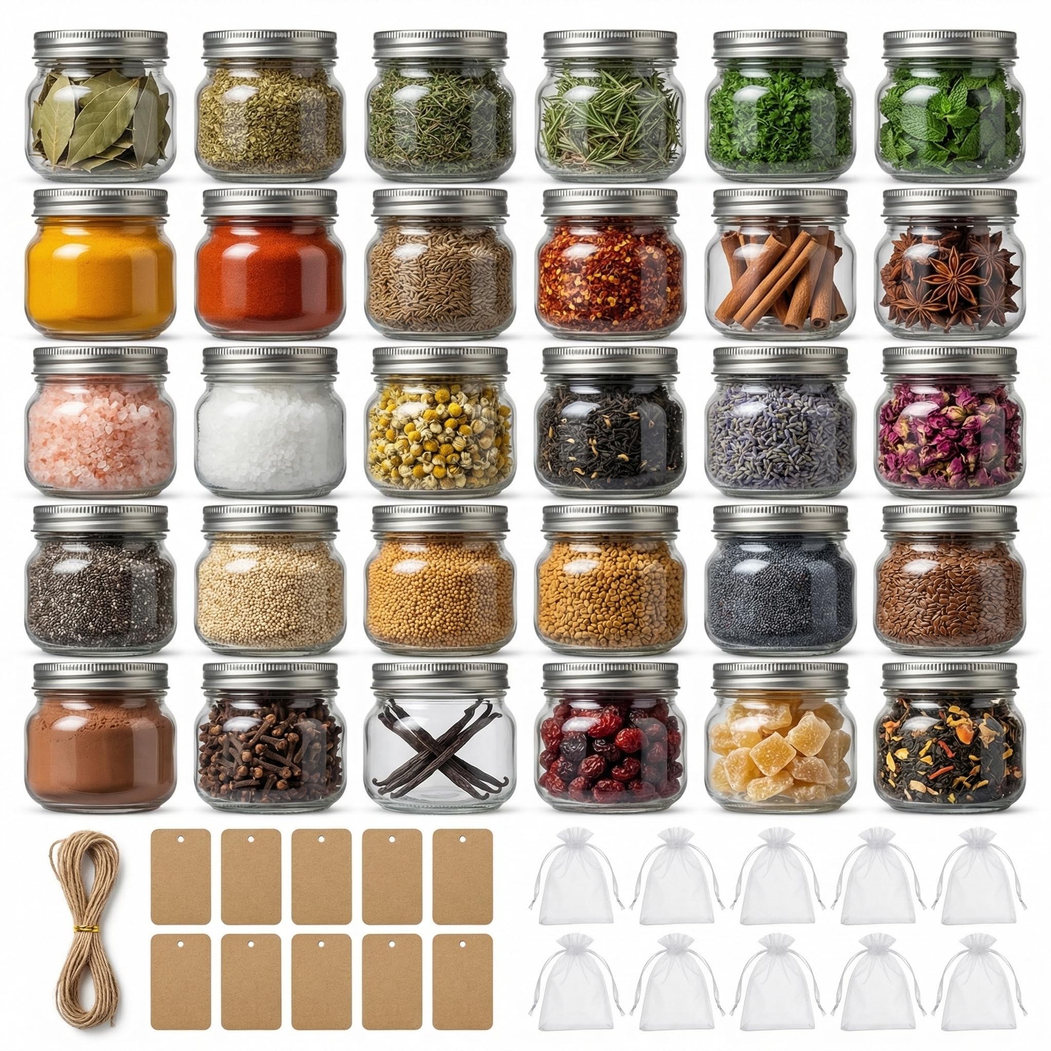 Amazon.com: Peokuaey 8 oz Mason Jars with Airtight Silver Lids
